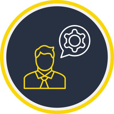 Web Kullanımı için Danışman Hizmeti Simgesi, Vektör İllüstrasyonu