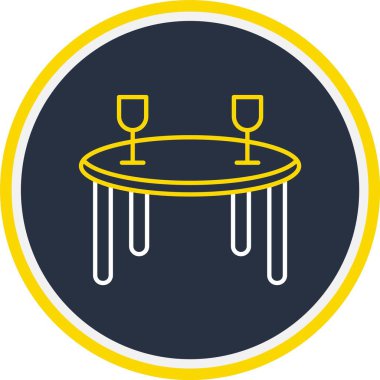 Web Kullanımı için Akşam Yemeği Tablosu Simgesi, Vektör İllüstrasyonu