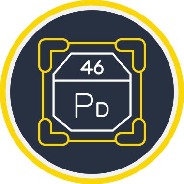 46 Palladium Simgesi, Web Kullanımı için Vektör İllüstrasyonu