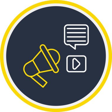 Web kullanımı için Dijital Pazarlama Simgesi, Vektör İllüstrasyonu