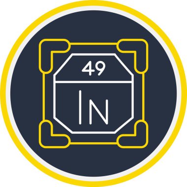 49 İndiyum Simgesi, Web Kullanımı için Vektör İllüstrasyonu