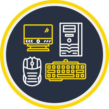 Web Kullanımı için Bilgisayar Simgesi, Vektör İllüstrasyonu