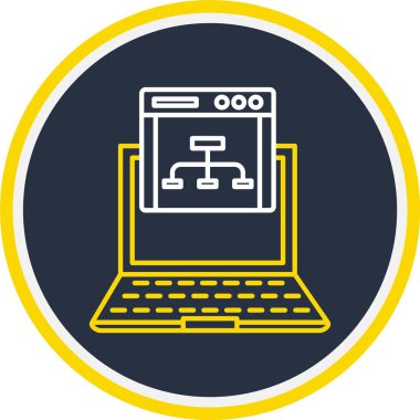 Web Kullanımı için dizüstü bilgisayar simgesi, Vektör İllüstrasyonu