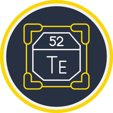 52 Tellurium Simgesi, Web Kullanımı için Vektör İllüstrasyonu