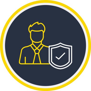 Web kullanımı için Kullanıcı Kalkanı Simgesi, Vektör İllüstrasyonu