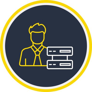 Web kullanımı için Kullanıcı Sunucusu Simgesi, Vektör İllüstrasyonu