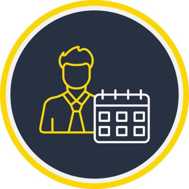 Web Kullanımı için Kullanıcı Takvimi Simgesi, Vektör İllüstrasyonu