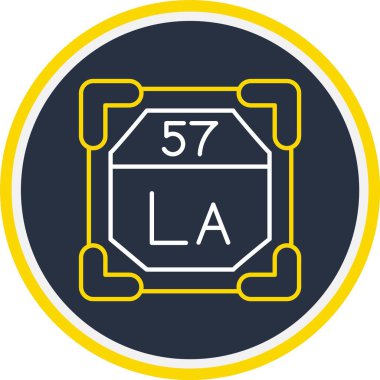 57 Lanthanum Simgesi, Web Kullanımı için Vektör İllüstrasyonu