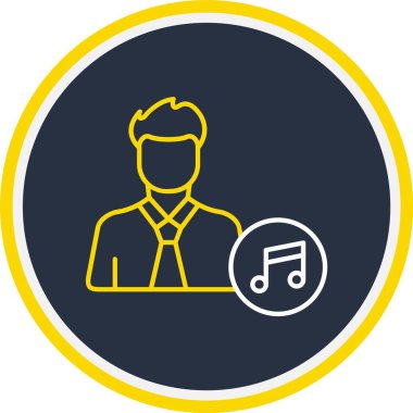 Web kullanımı için Kullanıcı Müzik Simgesi, Vektör İllüstrasyonu