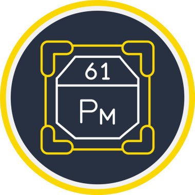 61 Promethium Simgesi, Web Kullanımı için Vektör İllüstrasyonu