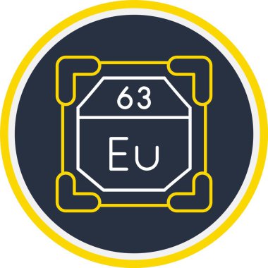 63 Europium Simgesi, Web Kullanımı için Vektör İllüstrasyonu