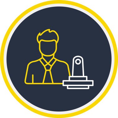 Web Kullanımı için Kullanıcı Damgası Simgesi, Vektör İllüstrasyonu