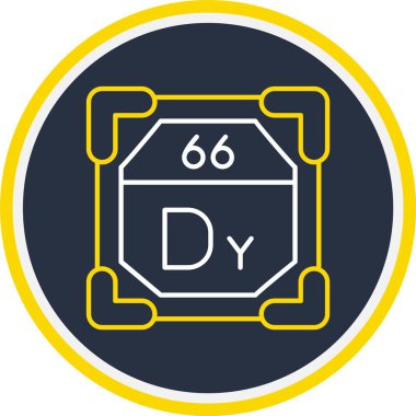 66 Dissprosium Simgesi, Web Kullanımı için Vektör İllüstrasyonu