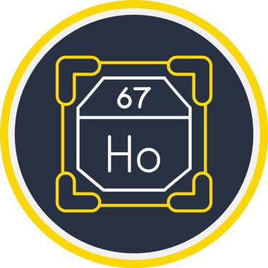 67 Holmium Simgesi, Web Kullanımı için Vektör İllüstrasyonu