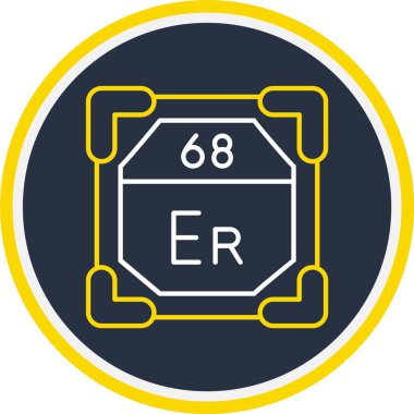 68 Erbium Simgesi, Web Kullanımı için Vektör İllüstrasyonu