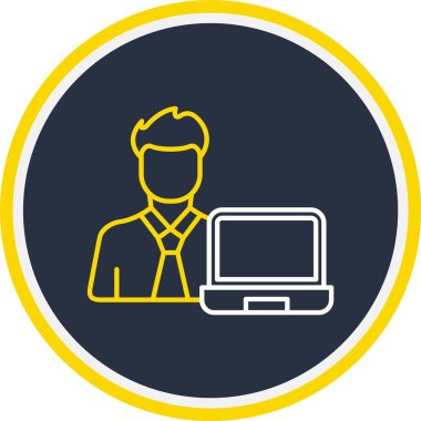 Web kullanımı için Kullanıcı Dizüstü Simgesi, Vektör İllüstrasyonu