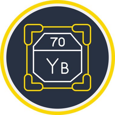 Web Kullanımı için 70 Ytterbium Simgesi, Vektör İllüstrasyonu