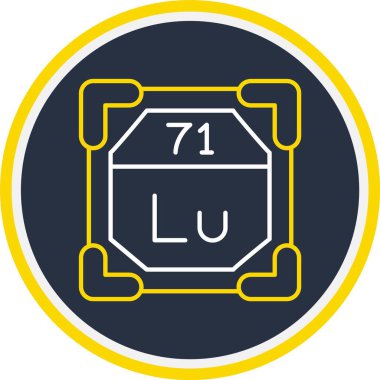 71 Lutetium Simgesi, Web Kullanımı için Vektör İllüstrasyonu