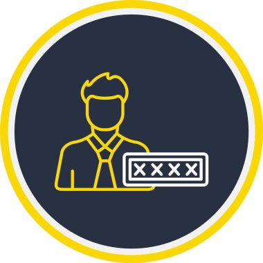 Web Kullanımı için Kullanıcı Parolası Simgesi, Vektör İllüstrasyonu