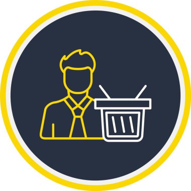 Web Kullanımı için Kullanıcı Alışveriş Aracı Simgesi, Vektör İllüstrasyonu