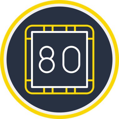 Web Kullanımı İçin 80. Seksen Simge, Vektör İllüstrasyonu