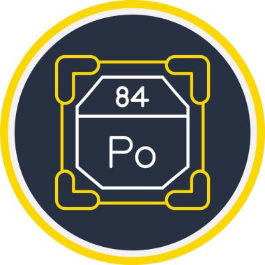 84 Polonyum Simgesi, Web Kullanımı için Vektör İllüstrasyonu