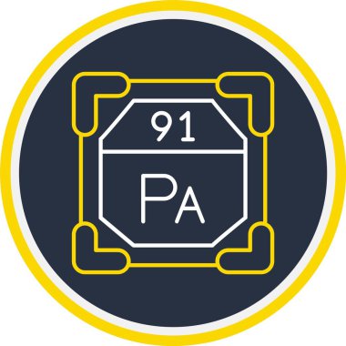 91 Protaktinyum Simgesi, Web Kullanımı için Vektör İllüstrasyonu