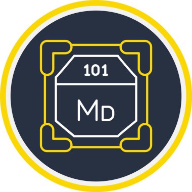 101 Mendelevium Simgesi, Web Kullanımı için Vektör İllüstrasyonu