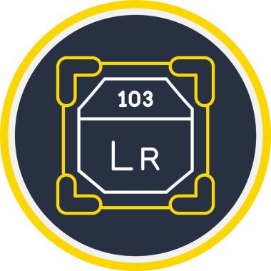 103 Lawrencium Simgesi, Web Kullanımı için Vektör İllüstrasyonu