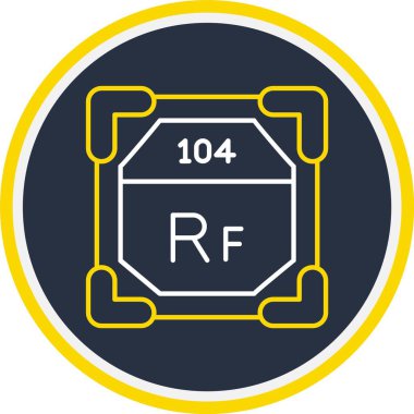104 Rutherfordium Simgesi, Web Kullanımı için Vektör İllüstrasyonu