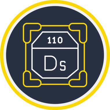 110 Darmstadtium Simgesi, Web Kullanımı için Vektör İllüstrasyonu