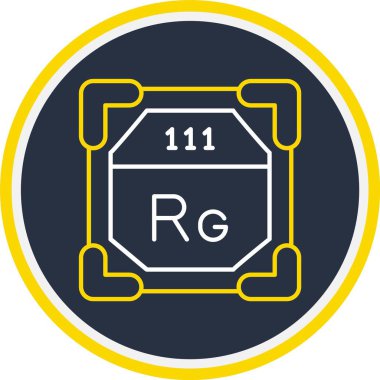 111 Roentgenium Simgesi, Web Kullanımı için Vektör İllüstrasyonu