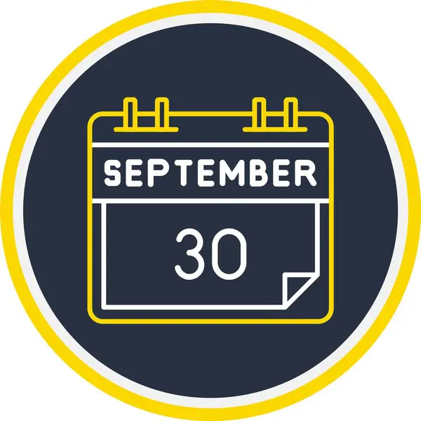 Web Kullanımı için 30 Eylül Simgesi, Vektör İllüstrasyonu