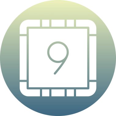 9 numaralı simge, illüstrasyon, beyaz arkaplan üzerindeki vektör