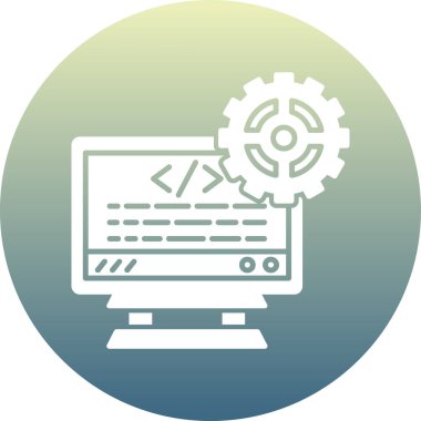 Kodlama simgesi, vektör illüstrasyonu