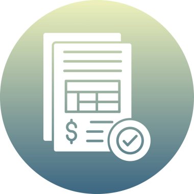 Fatura Vektörü Simgesi, Basit Görüntü Beyaz Arkaplanda İzole Edildi 