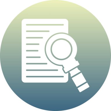 Belgeli büyüteç. Web simgesi basit tasarım