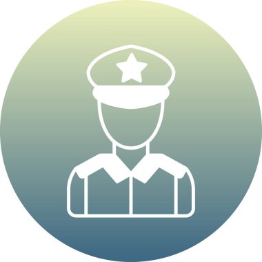 Polis ikon vektörü. düz biçim