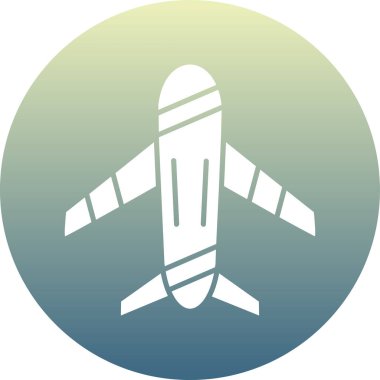 Uçak simgesi. vektör biçimi yuvarlak açılı düz ikonik semboldür, mavi renk, beyaz arkaplan.