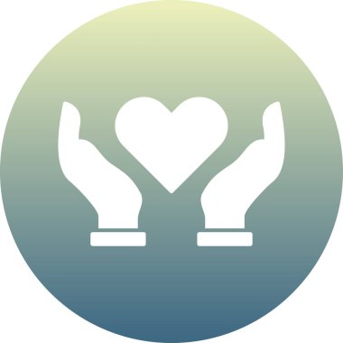 kalp bakımı elleri yuvarlak vektör simgesi