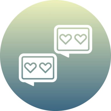 Kalp ikonu vektör illüstrasyonu