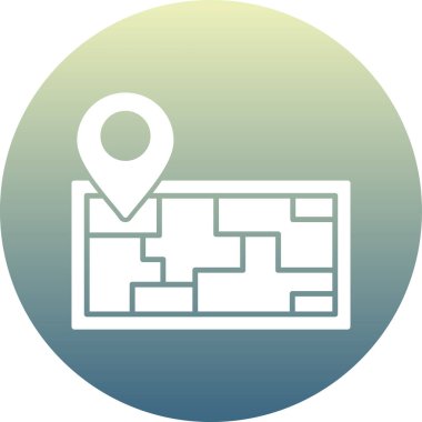 GPS harita simgesi. Web için GPS navigasyon vektör simgesinin basit çizimi