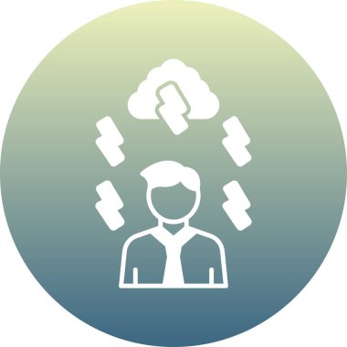 Bulutlu insanın illüstrasyon vektör simgesi