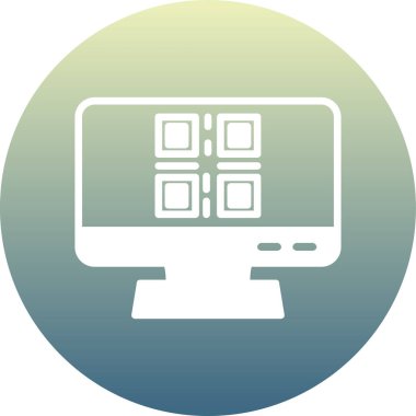 bilgisayar monitörü ikon vektör illüstrasyonu