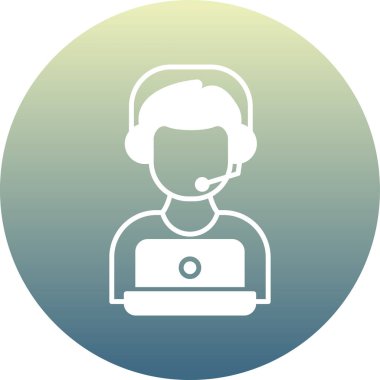 Dizüstü bilgisayarı olan bir adamın vektör çizimi