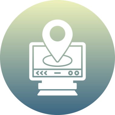 Gps simgesi basit modaya uygun arkaplanda.