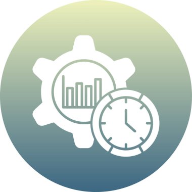 zaman ve teknoloji simgesi vektör illüstrasyonu