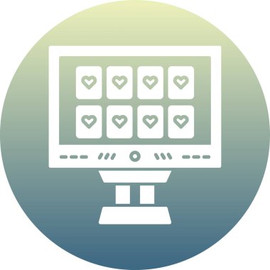 Bir bilgisayar monitörü simgesinin vektör illüstrasyonu