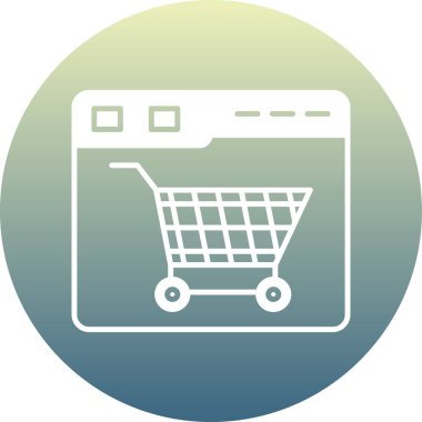 Alışveriş arabası ikonu. Web için basit taşıyıcı vektör simgeleri çizimi