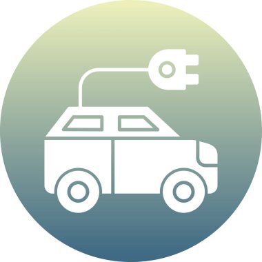 Elektrikli araba simgesi vektör illüstrasyonu